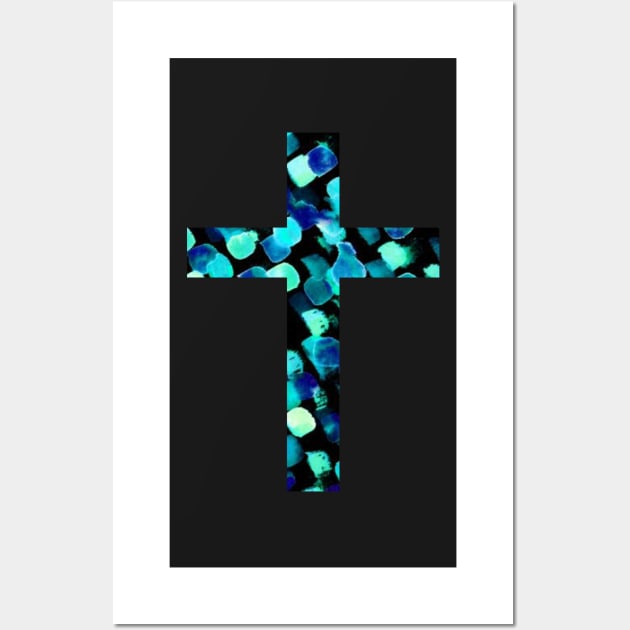 Polka Dots Easter Cross Design Wall Art by StylishTayla